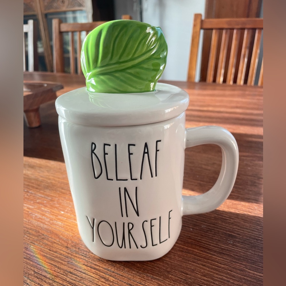 Rae Dunn Beleaf In Yourself Mug with Lid